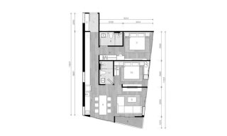 Apartment floor plan, 2 bedrooms in The Petit Tycoon No. 11006
