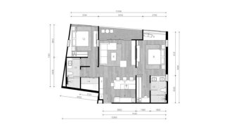 Apartment floor plan, 2 bedrooms in The Petit Tycoon No. 11007