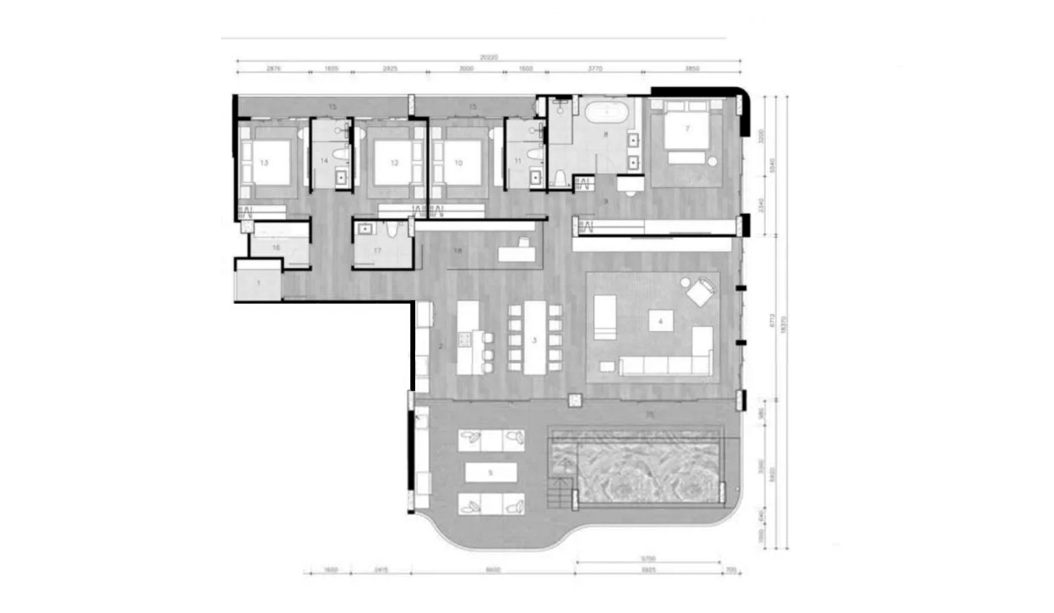 Villa floor plan, 4 bedrooms in The Petit Tycoon No. 11012
