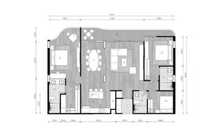 Apartment floor plan, 3 bedrooms in The Petit Tycoon No. 11010